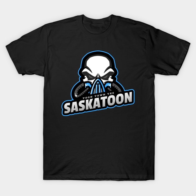 Masked Resilience Saskatoon Skull Logo T-Shirt by Stooned in Stoon